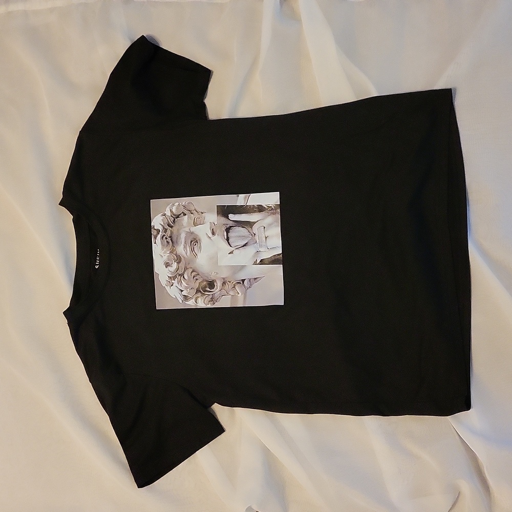 Shein, medium, black T